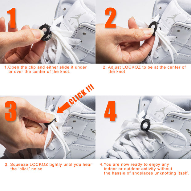 Lockoz Safe Clip-on Shoelace Knot - Red