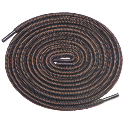 Birch's 1/5" Thick Tough and Heavy Duty Round Boot Shoelaces - Black Brown