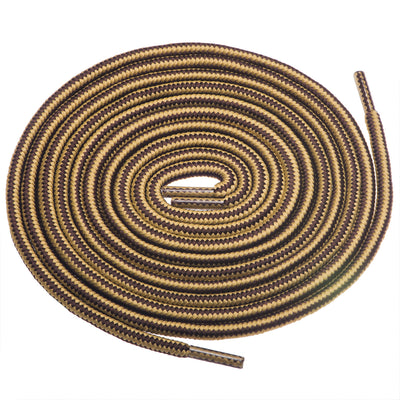 Birch's 1/5" Thick Tough and Heavy Duty Round Boot Shoelaces  - Brown Tan