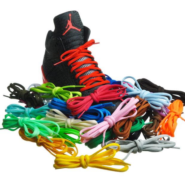 Birch's Oval Half Round 1/4" Shoe Laces - Green