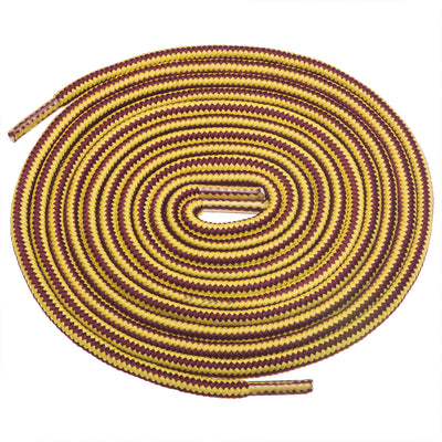 Birch's 1/5" Thick Tough and Heavy Duty Round Boot Shoelaces - Yellow Brown